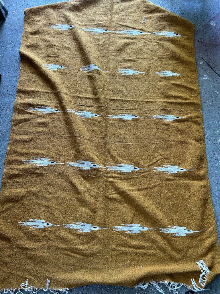 Vintage Mexican Thunderbird Blanket/Wall Art/Rug