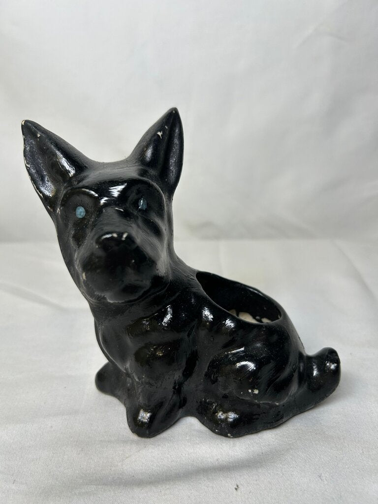 Vintage Ceramic Black Scottie Dog Planter