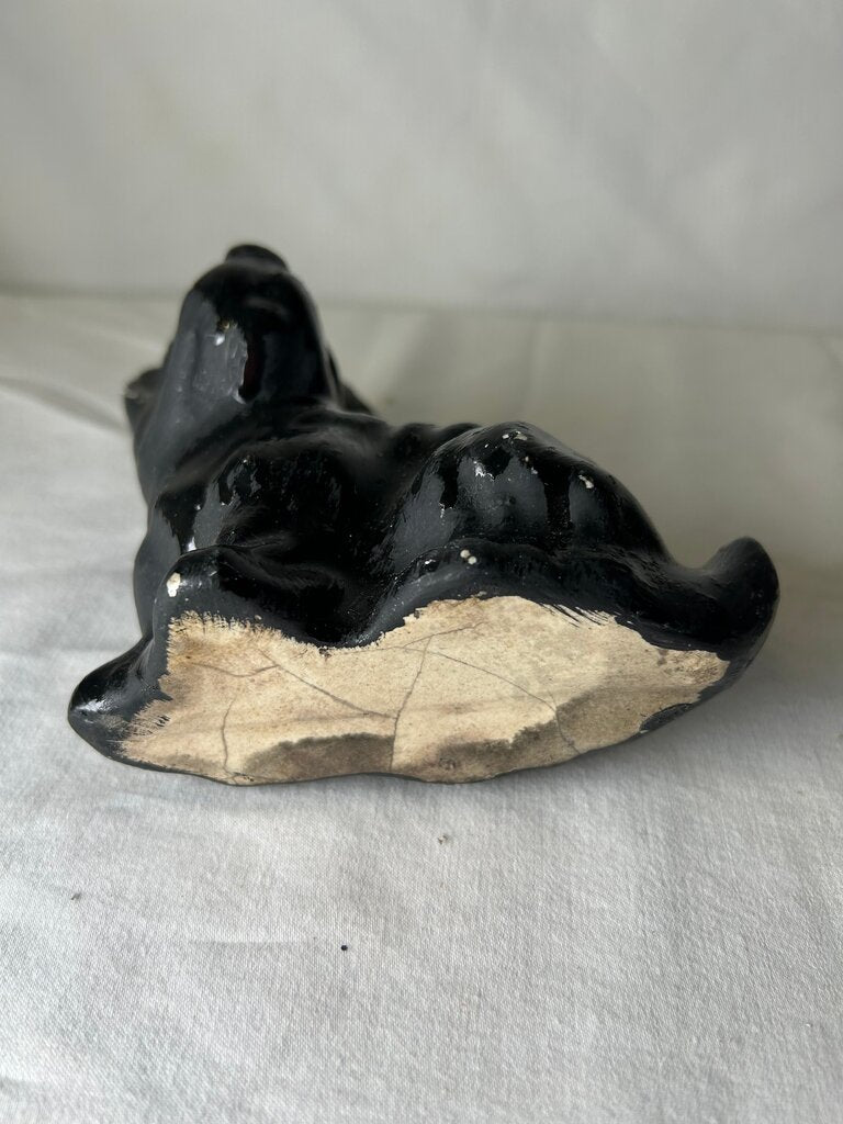 Vintage Ceramic Black Scottie Dog Planter