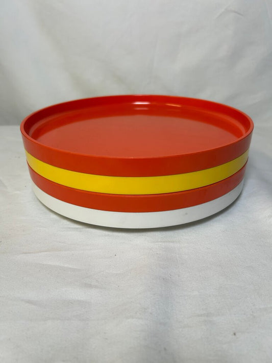 Set of 4 Vintage Heller Massimo Colorful Dinner Plates