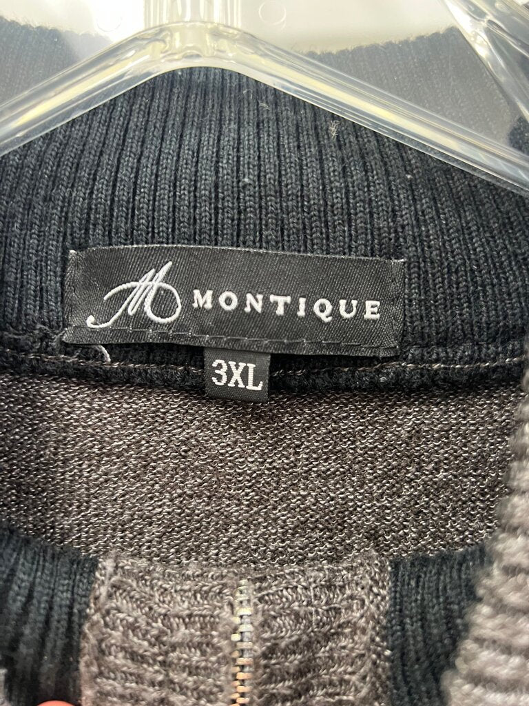 Montique Men's Zip-Up Sweater with Pattern