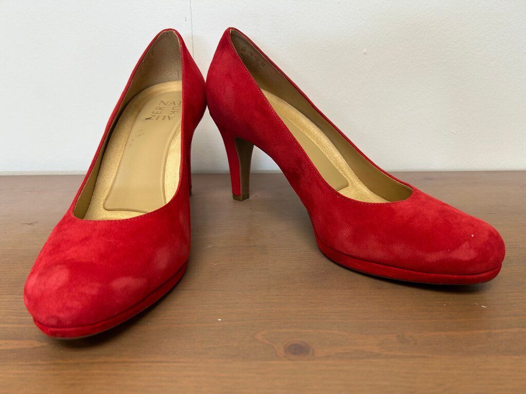 Red Suede High Heels