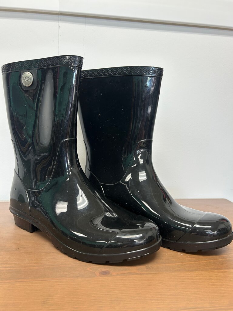 UGG Black Rubber Rain Boots