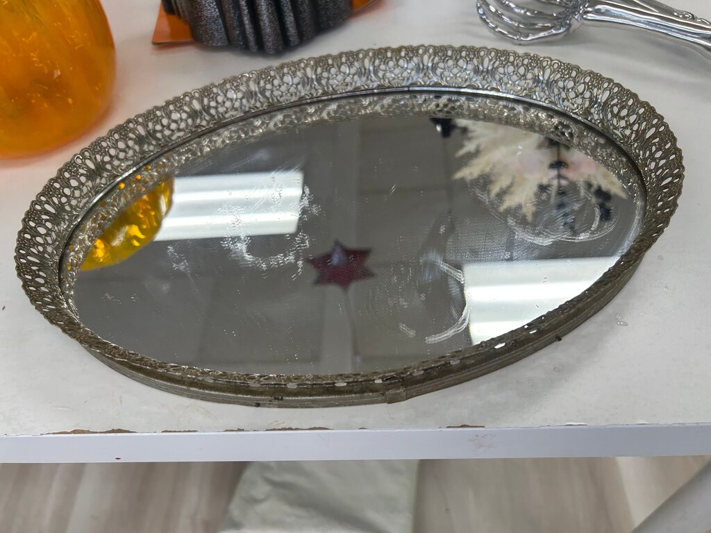 Vintage Ornate Mirrored Tray