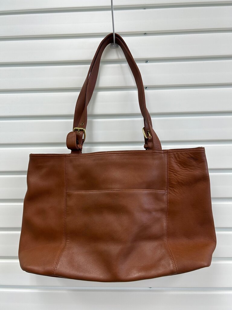 Vintage Green Fields Brown Leather Handbag