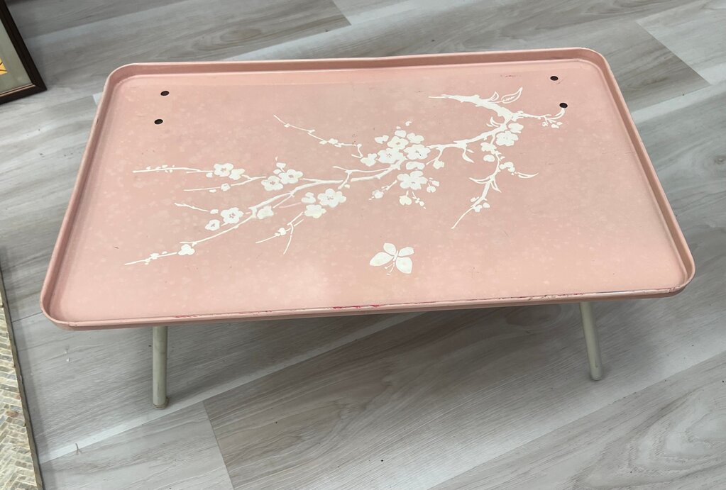 Vintage Pink Floral Serving Tray