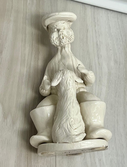 Handmade Pottery Figurine with Dog