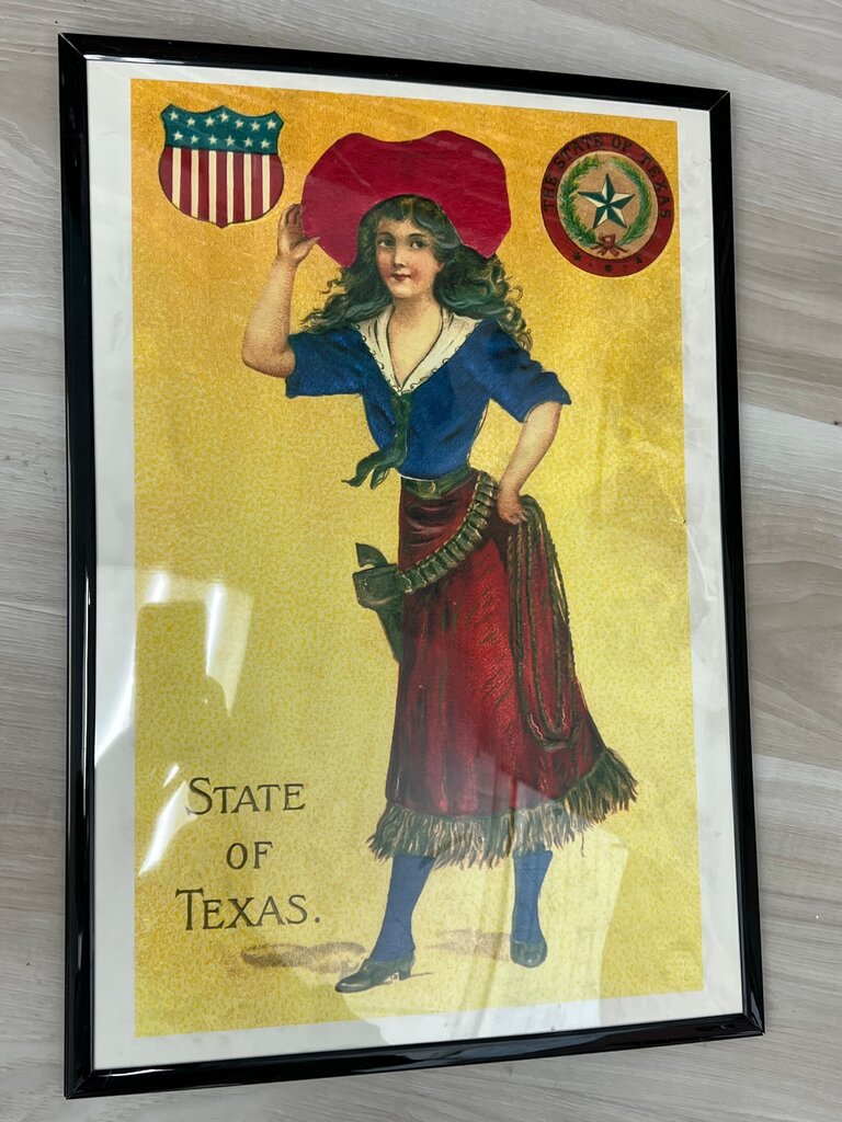 Framed Vintage Texas Artwork