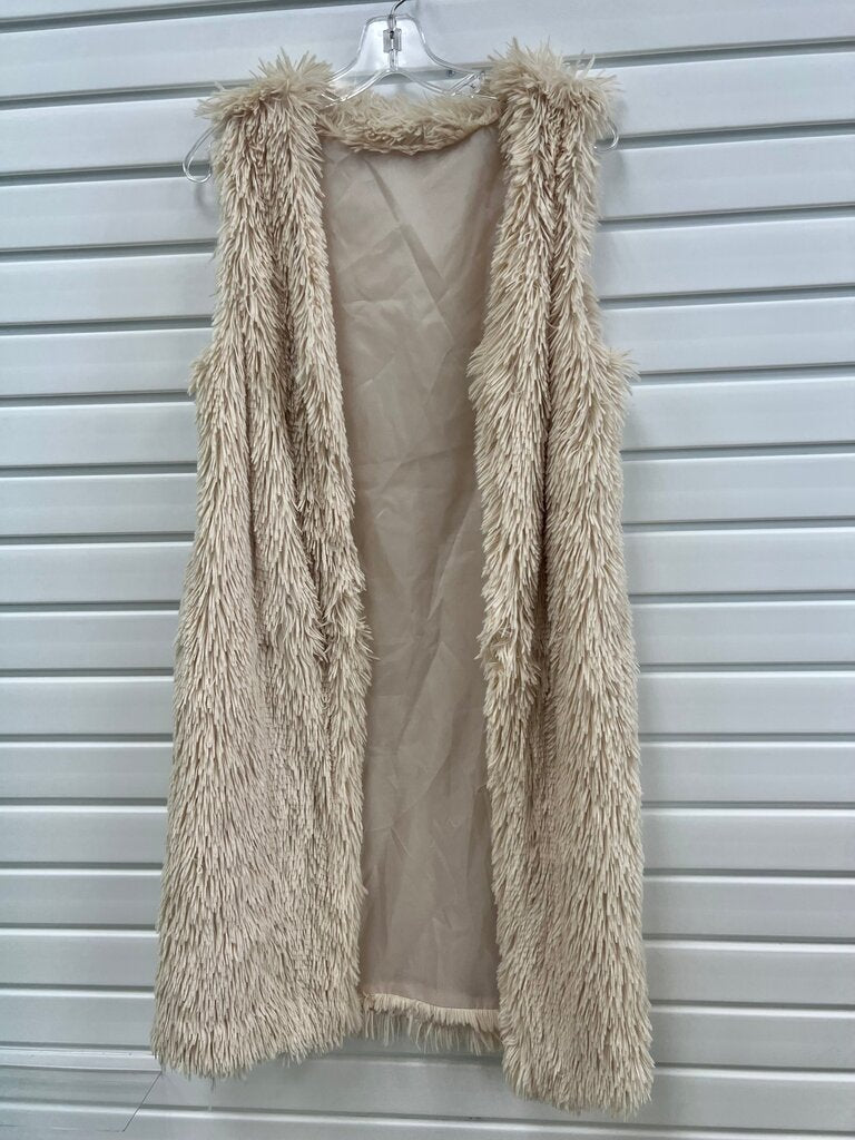 Cream Faux Fur Duster Vest
