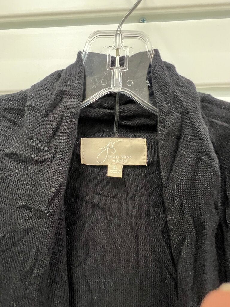 Joan Vass Women's Black Knit Cardigan