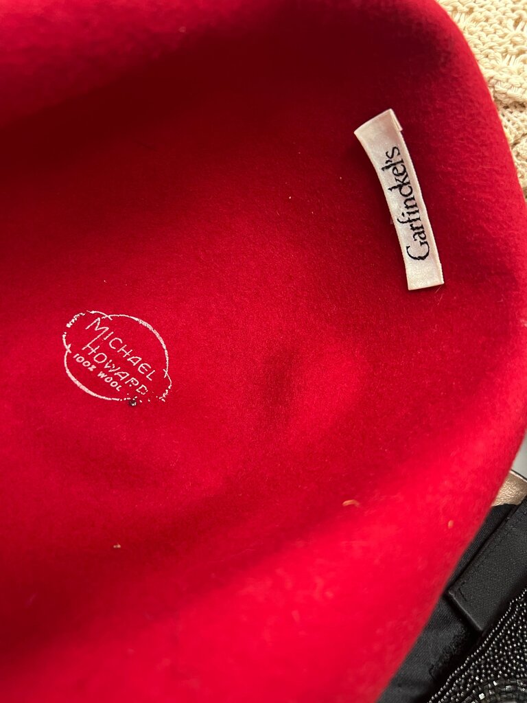 Vintage Michael Howard Red Wool Hat