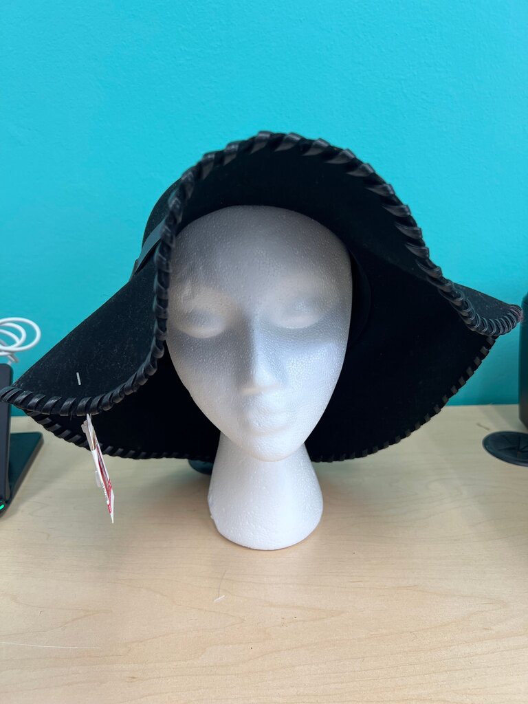 Women's Wide Brim Black Sun Hat