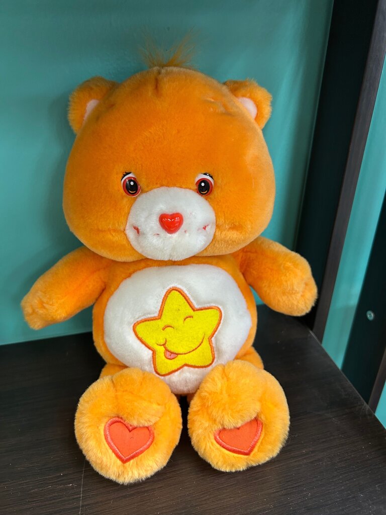 Care Bears Laugh A Lot Bear 2003 Plush 13" Stuffed Animal Orange Star Toy
