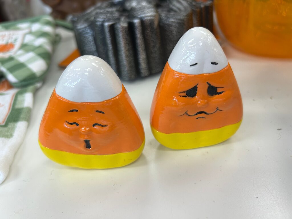 2pc Comedy Tragedy Candy Corn Figurines