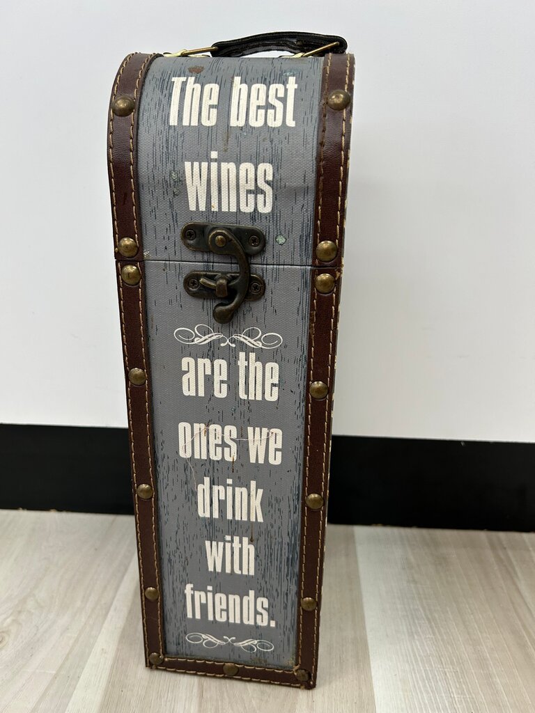 Vintage Wine Carrier with Quote