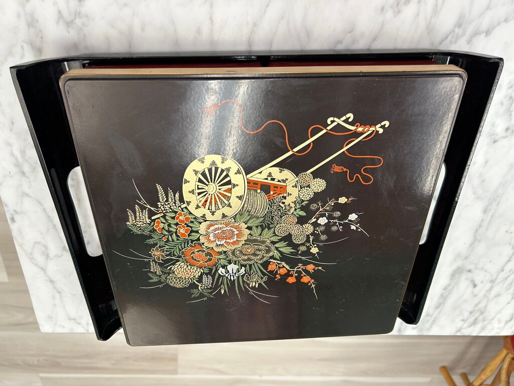 Vintage Japanese Lacquered Serving Tray