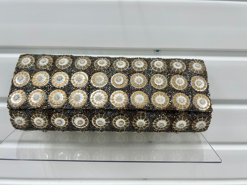 Deepa Gurnani Hand-Beaded Geometric Clutch