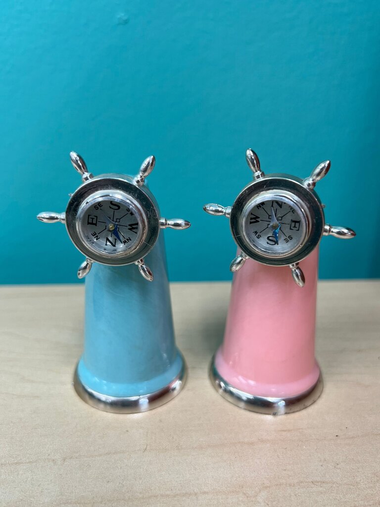 Vintage Nautical Theme Salt and Pepper Shakers