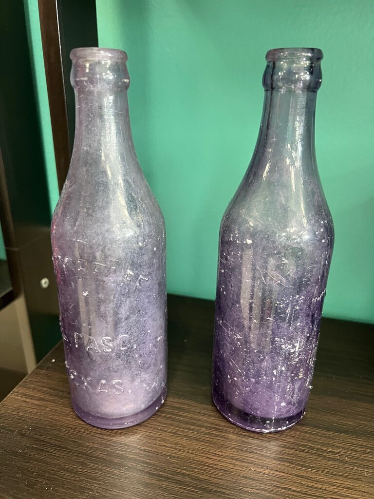 Vintage Purple Glass Bottles Henry Pfaff El paso, TX