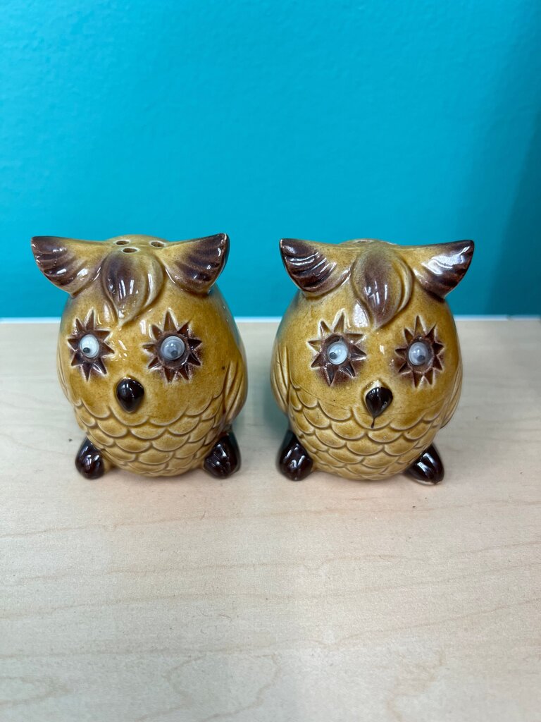Vintage Owl Salt and Pepper Shakers