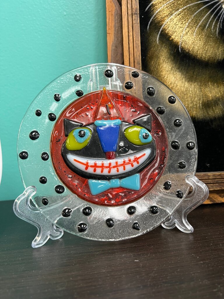 Colorful Cat-Themed Decorative Plate