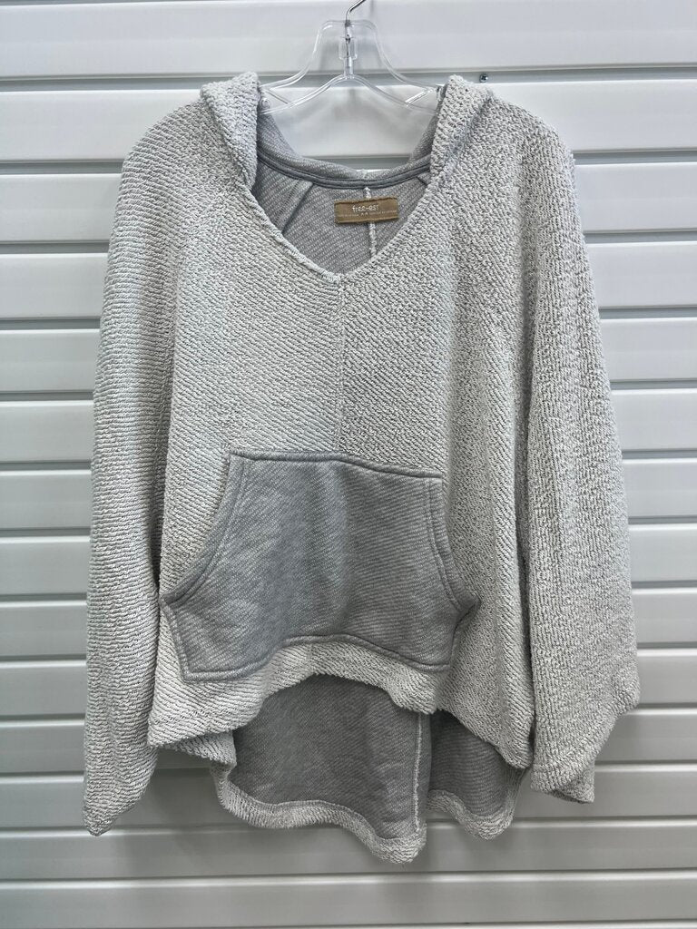 Free-est Light Gray Cozy Hooded Pullover