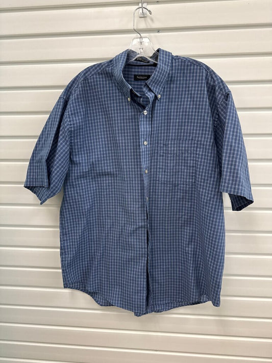 Van Heusen Short Sleeve Blue Checkered Shirt