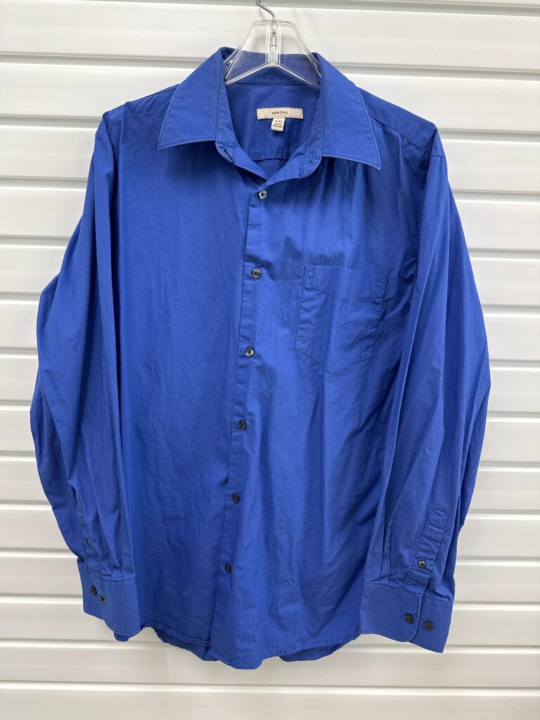 Merona Men's Large Blue Button-Up Shirt