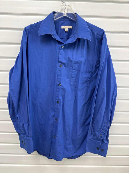 Merona Men's Large Blue Button-Up Shirt