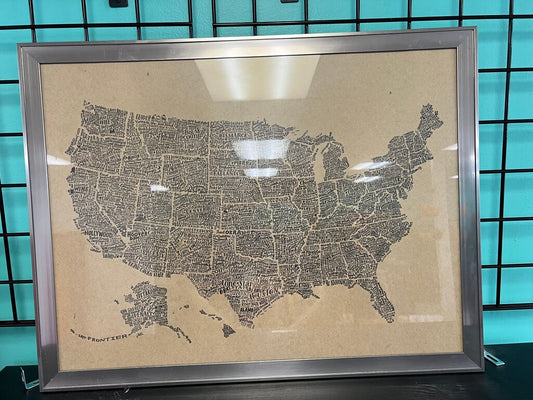 Framed Artistic Map of the United States