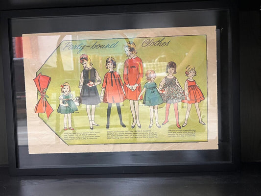 Vintage Child Dress Pattern Catalogue in Frame