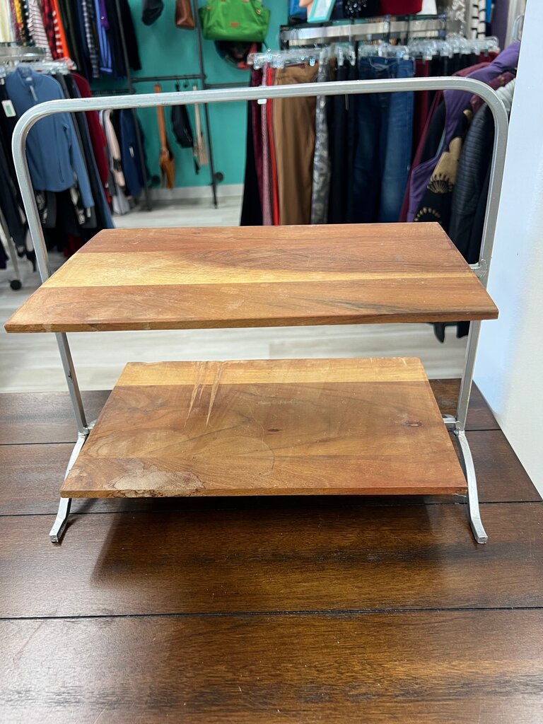 2-Tier Wooden Display Stand