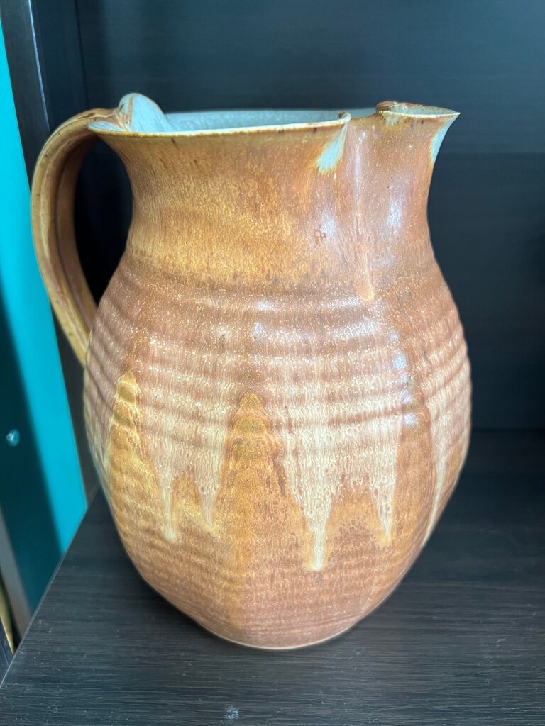Handmade Studio Pottery Drip Glaze Pitcher