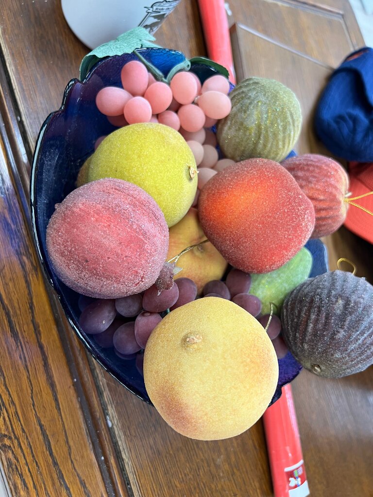vintage sugared and frosted artificial faux fruit