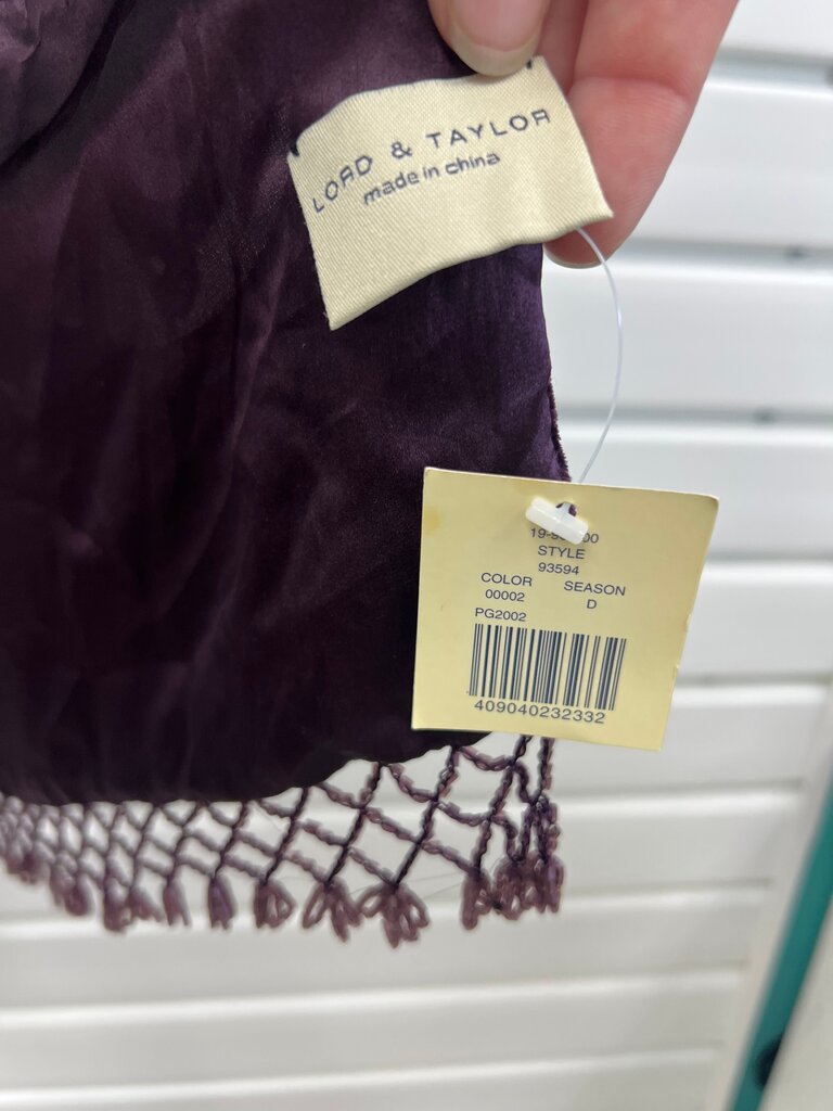 Purple Lord & Taylor Velvet Scarf NWT