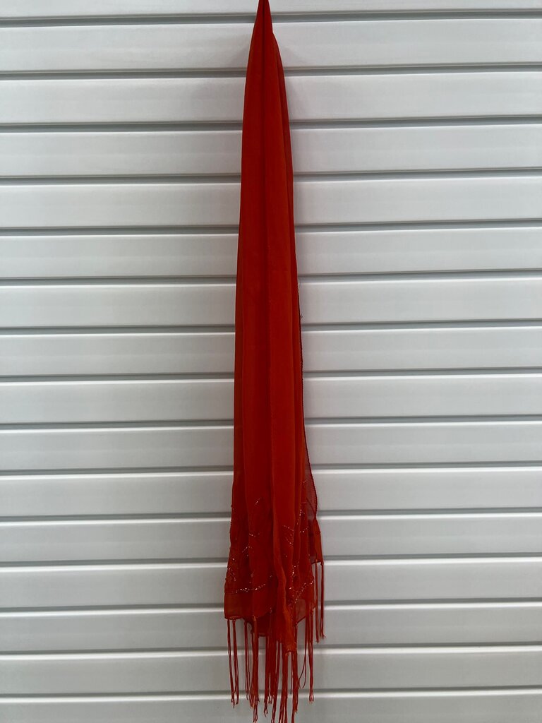 Red Fringed Scarf