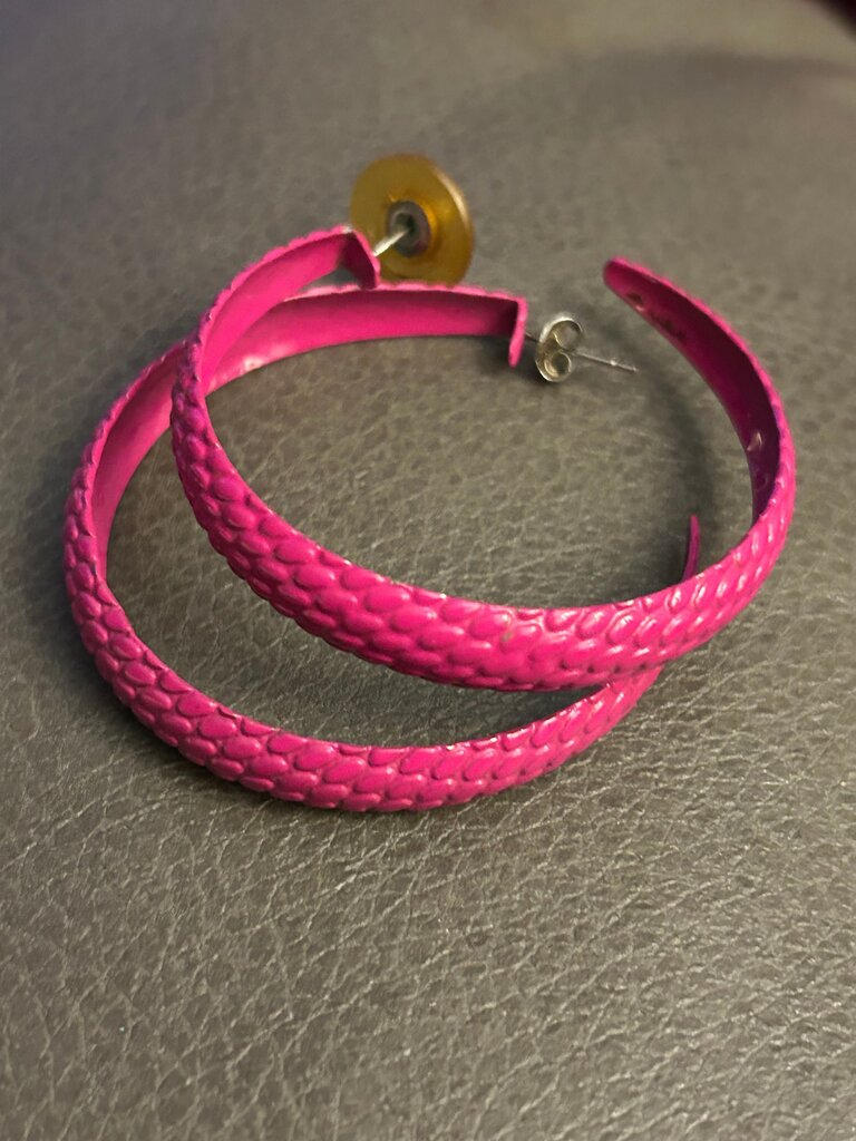 Pink Hoop Earrings
