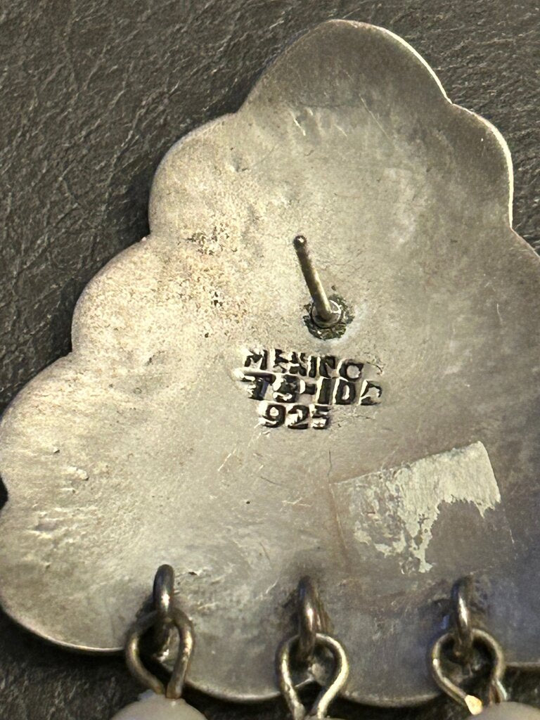 Vintage Sterling Silver Earrings w/ Pear Dangles