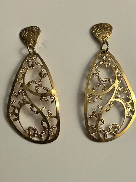 Gold Filigree Drop Earrings