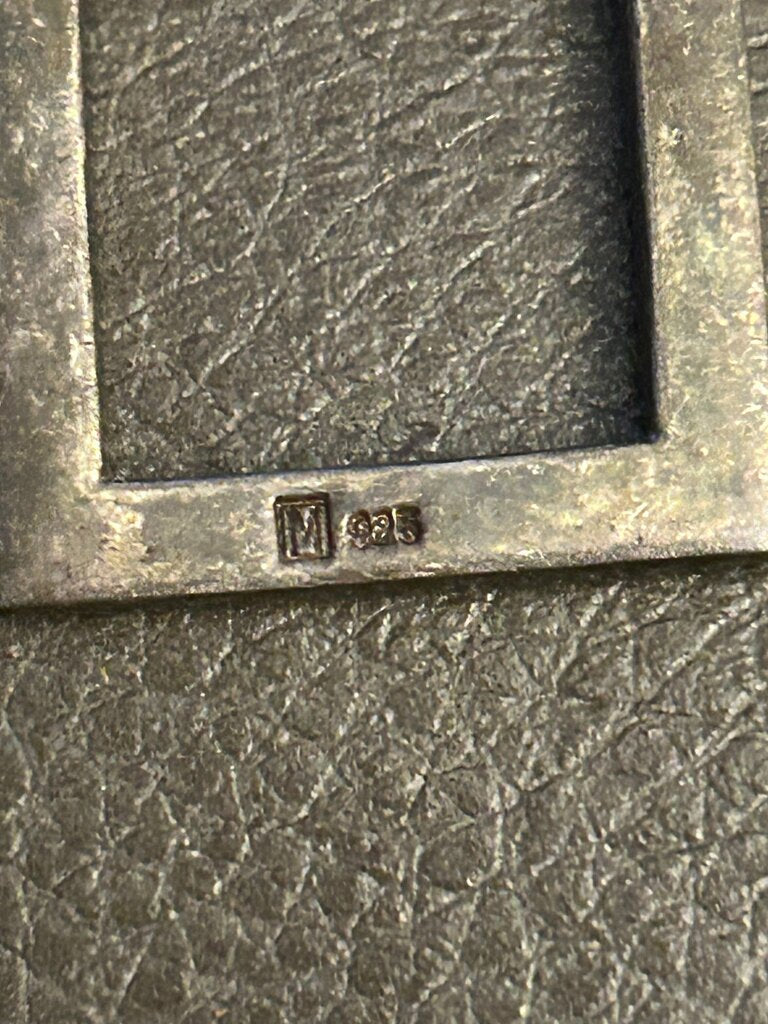 Mosaic Design Sterling Silver Rectangular Pendant
