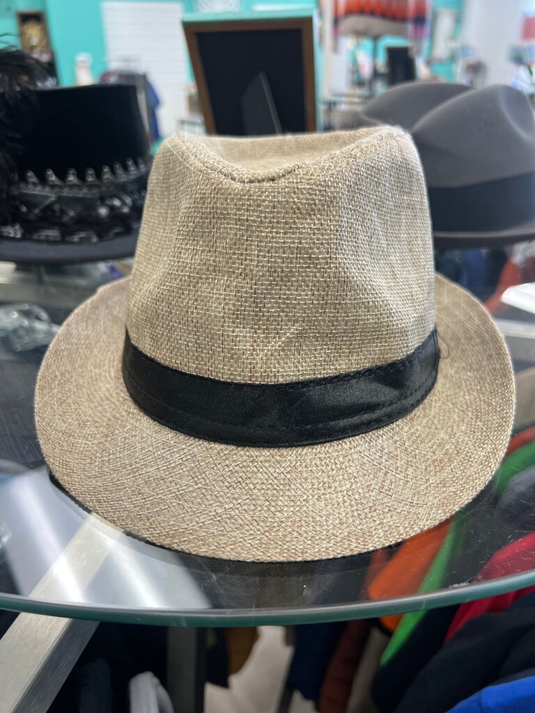 Stylish Beige Flax Fedora Hat