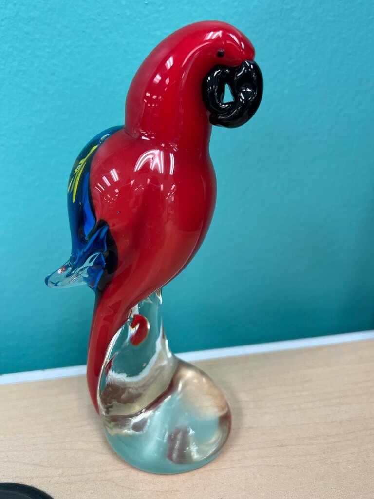 Handcrafted Glass Parrot Figurine
