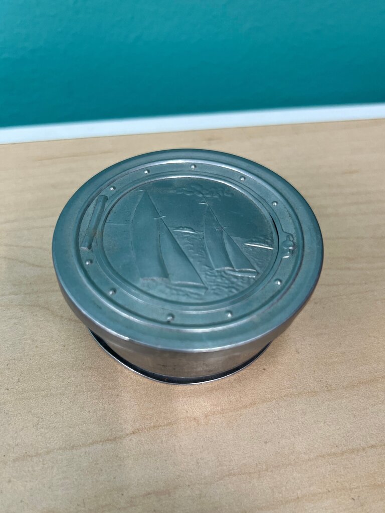 Vintage Tin Nautical Themed Collapsible Cup