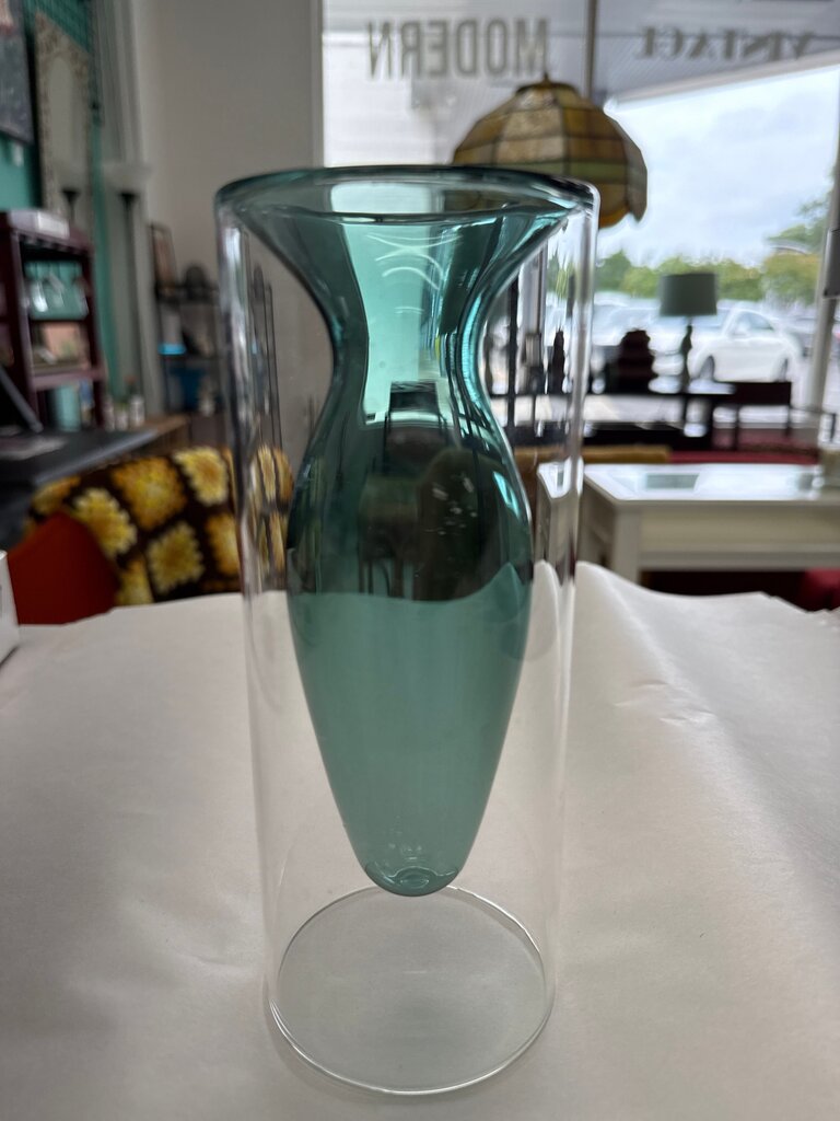 Modern Glass Teal Vase