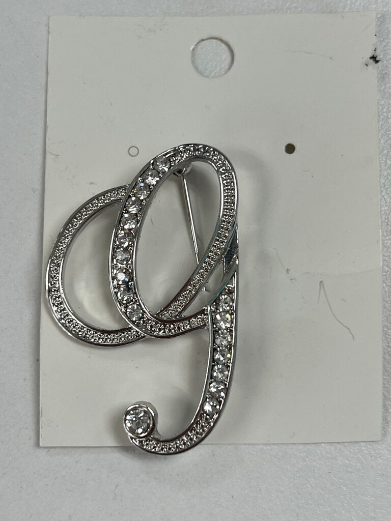 Stylish Silver Brooch with Rhinestones