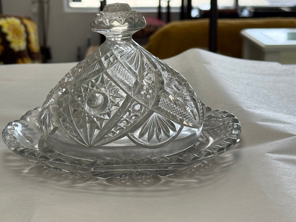 Vintage Crystal Covered Dish
