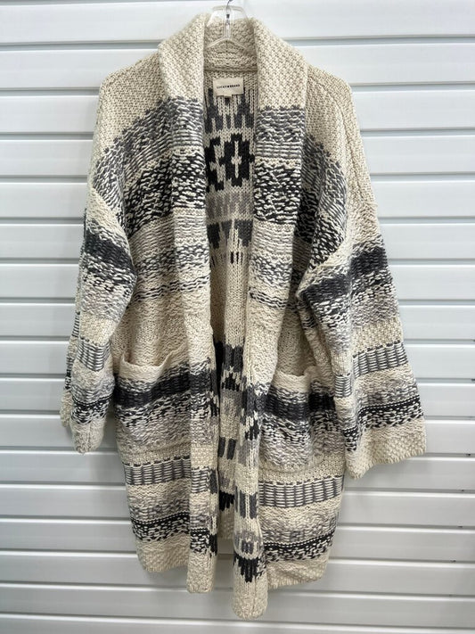 Lucky Brand Cream and Gray Knitted Cardigan
