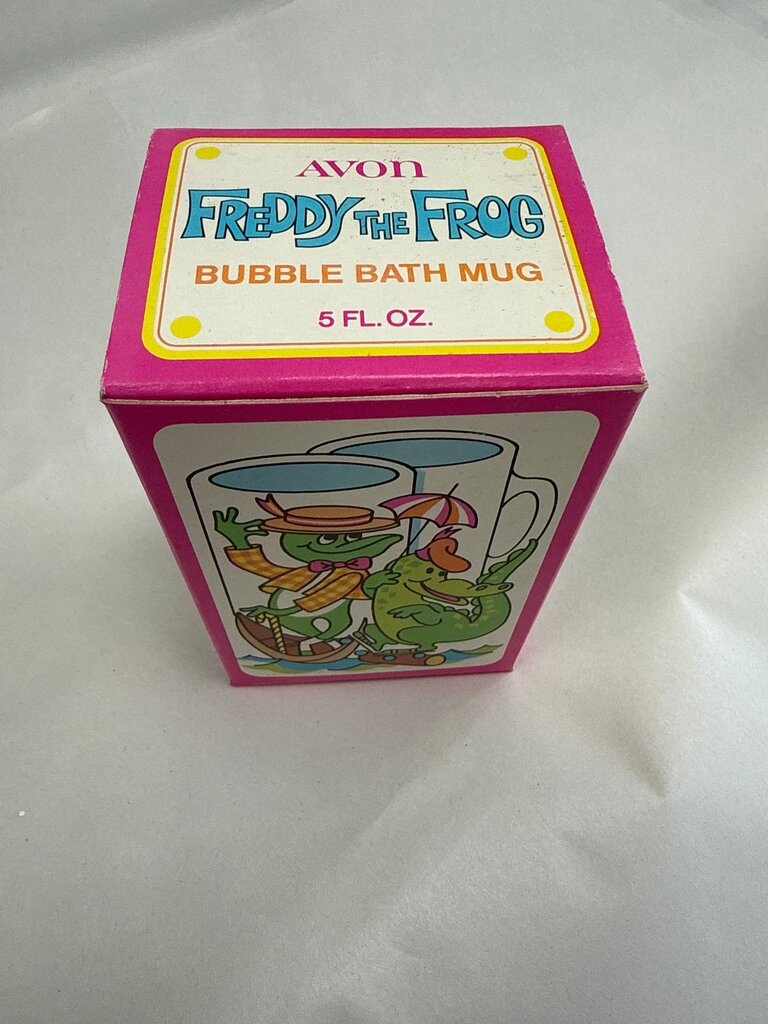 Avon Freddy the Frog Bubble Bath Mug (original contents intact, not for use)