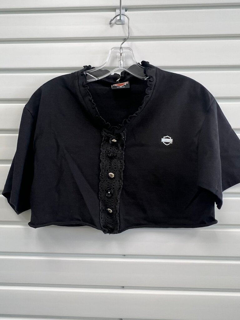 Harley Davidson Women's Black Cropped Top