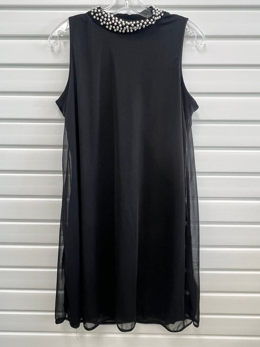 Nik and Nash Black Dress w/ White Pearl Trim Neckline NWT